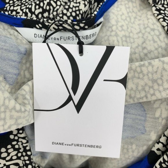 DVF Noe Cheetah Island Blue Diamond dress  new 8 - Picture 5 of 6